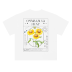 Omnia Causa Fiunt Sunflower Heavyweight  T-Shirt - White